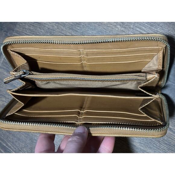 COACH SIGNATURE PENELOPE ACCORDIAN ZIP AROUND WALLET BROWN (used Original) - Picture 2 of 13